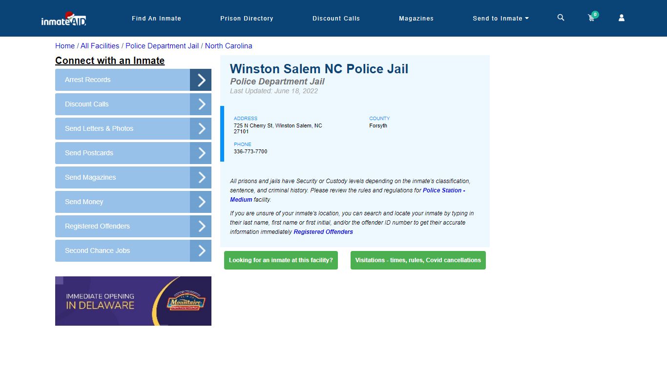 Winston Salem NC Police Jail & Inmate Search - Winston Salem, NC